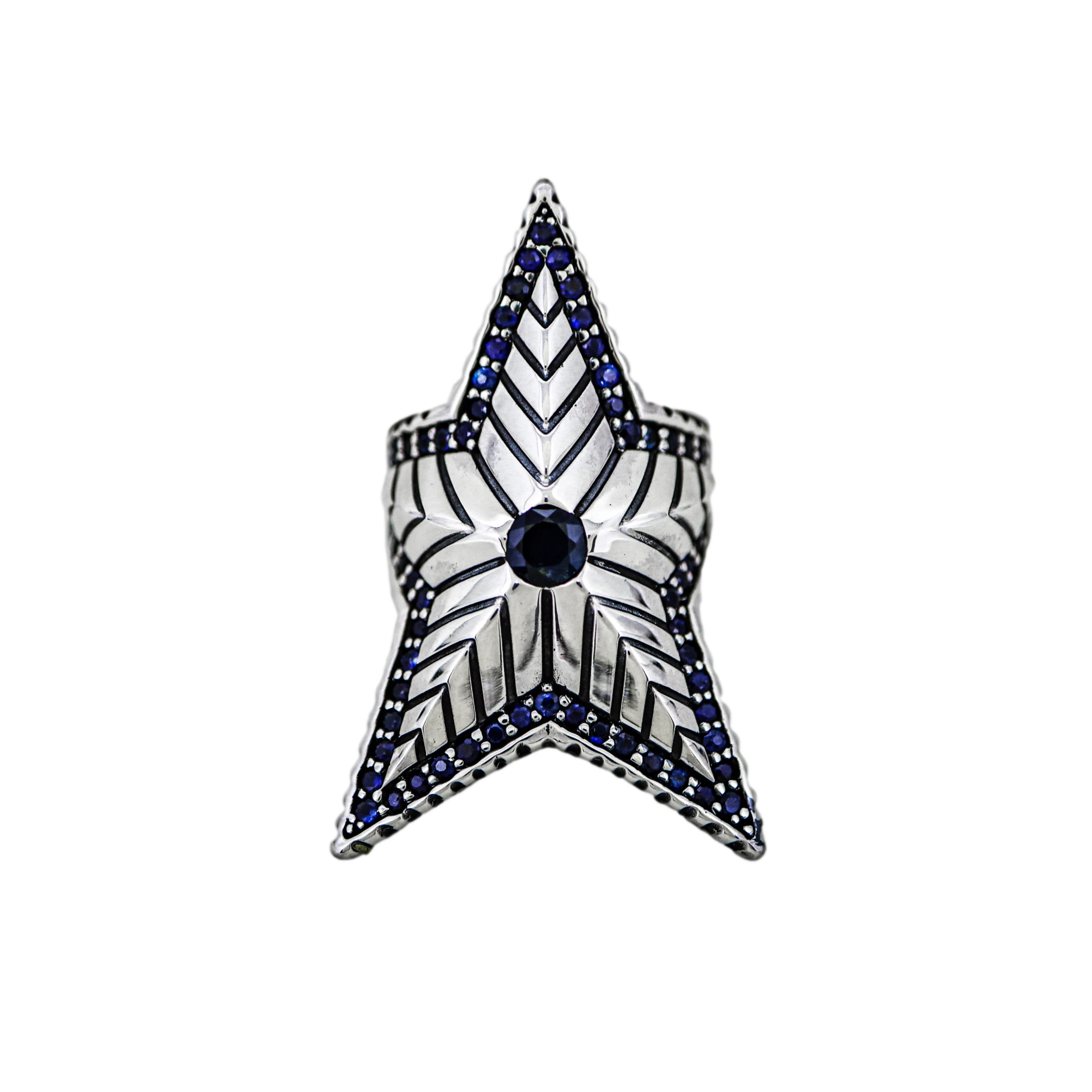 DEPP STAR RING WITH NATURAL STONES - SAPPHIRE