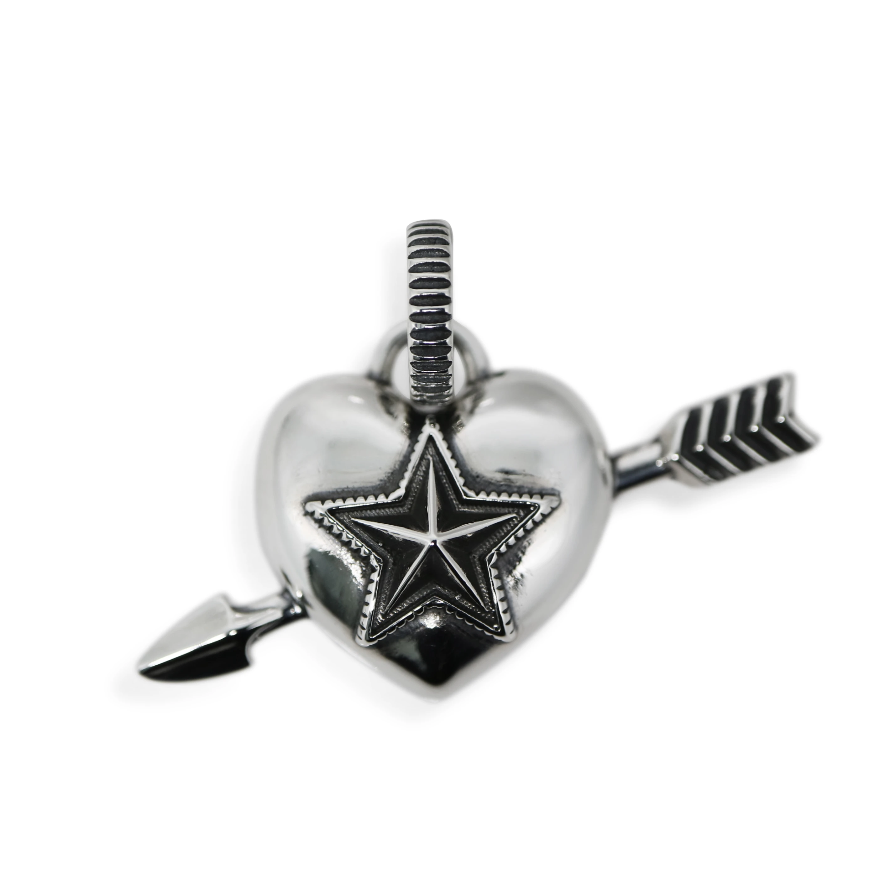 HEART & SHERIFF STAR 1 ARROW PENDANT