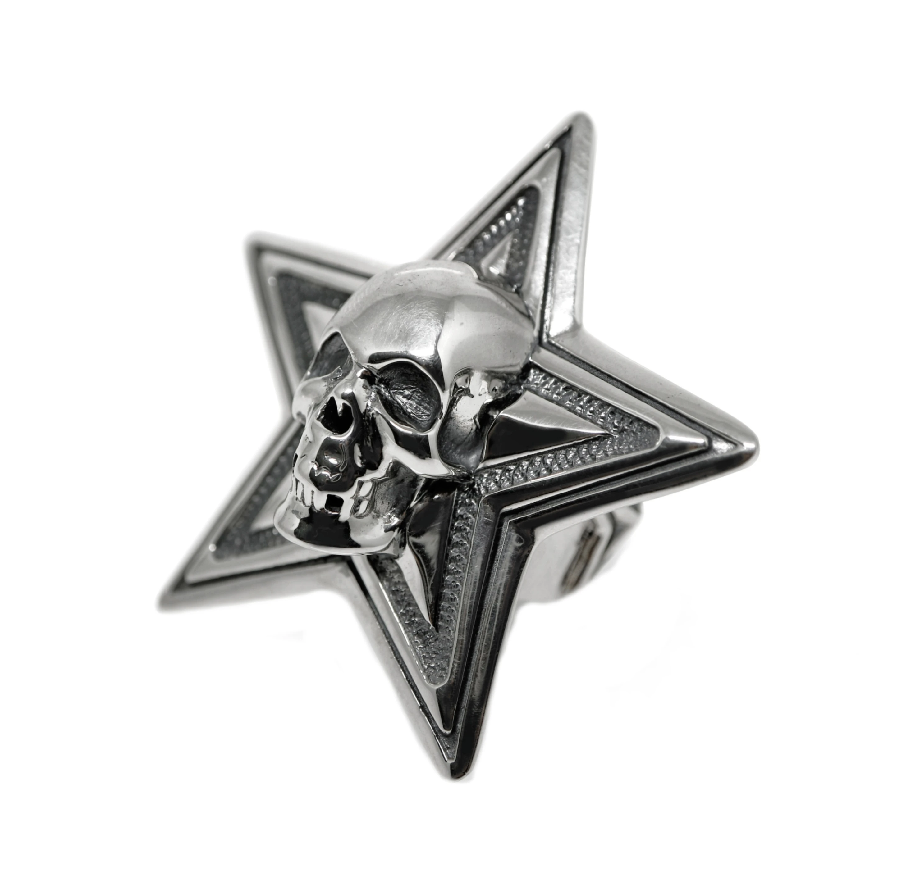 BIG SKULL STAR RING