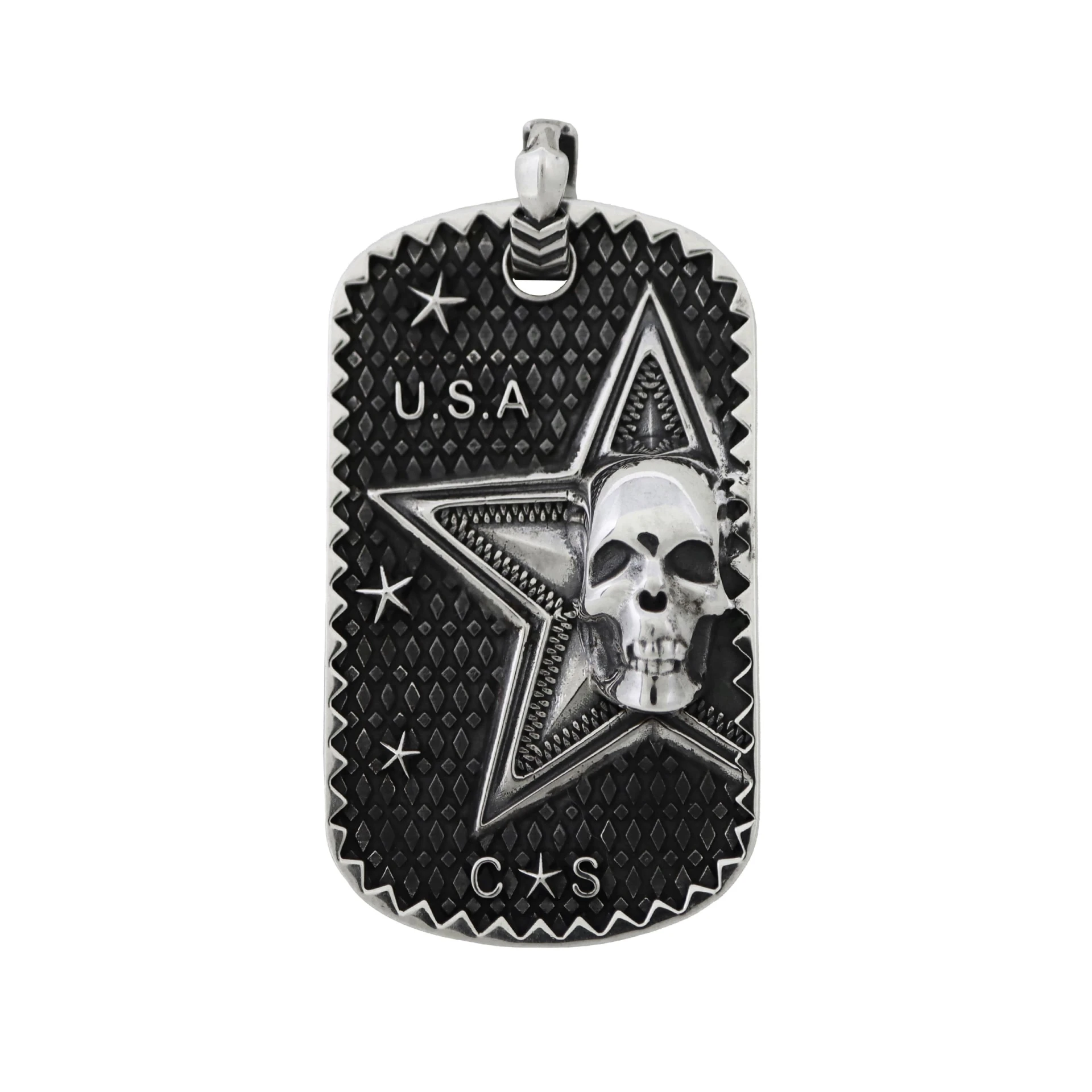 SKULL STAR FIGHT 4 PEACE DOG TAG