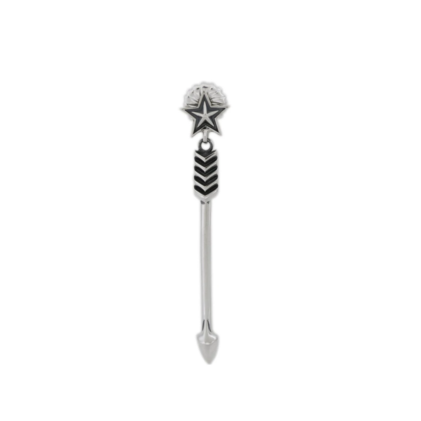 SHORT ARROW DANGLING WITH SPIKE STAR EARRING
