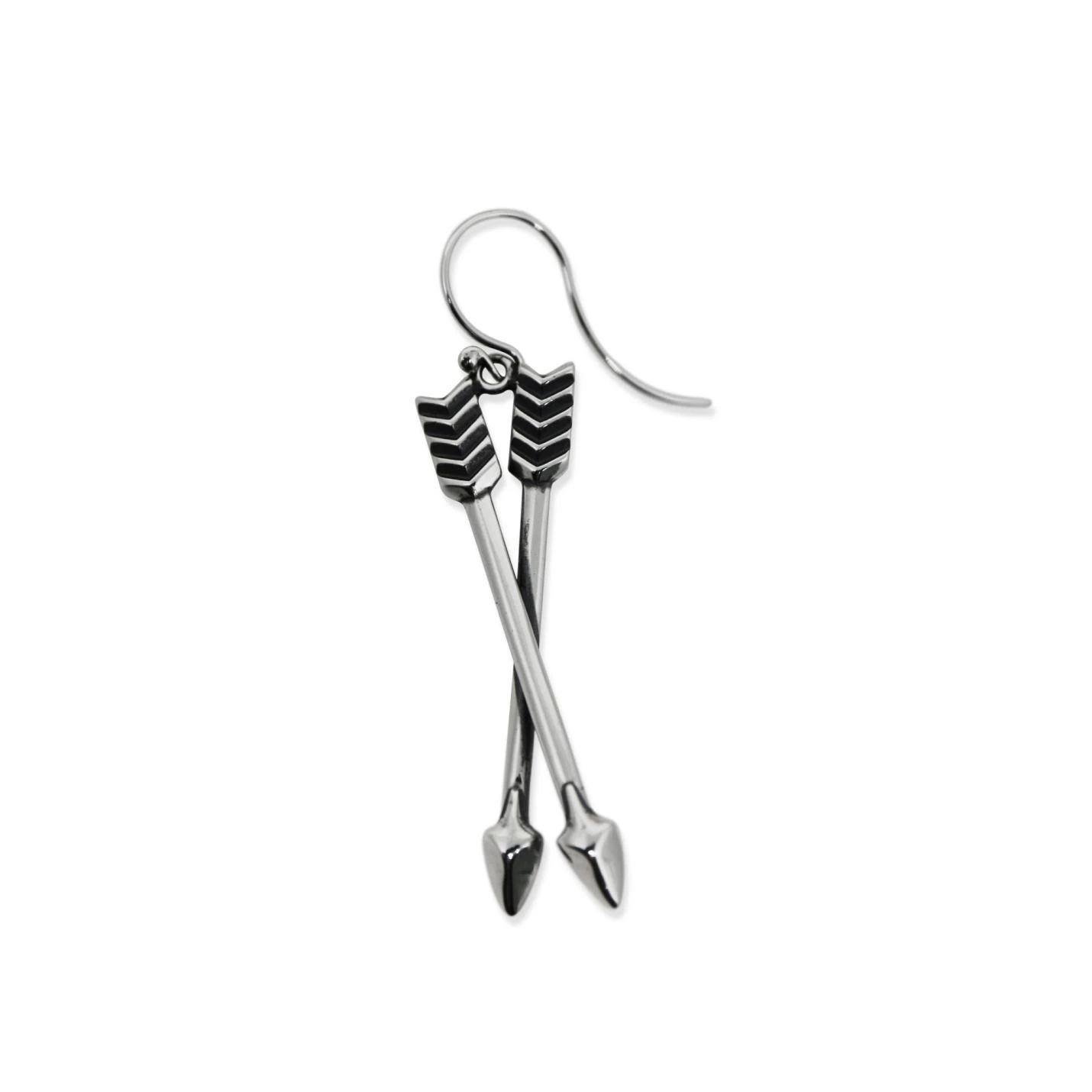 MEDIUM DOUBLE ARROW CROSSED EARRING