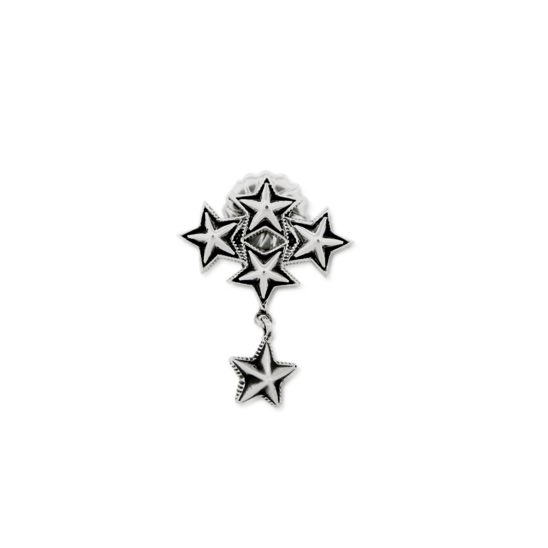 4 TINY SPIKE STAR W/ DANGLING SPIKE STAR EARRING