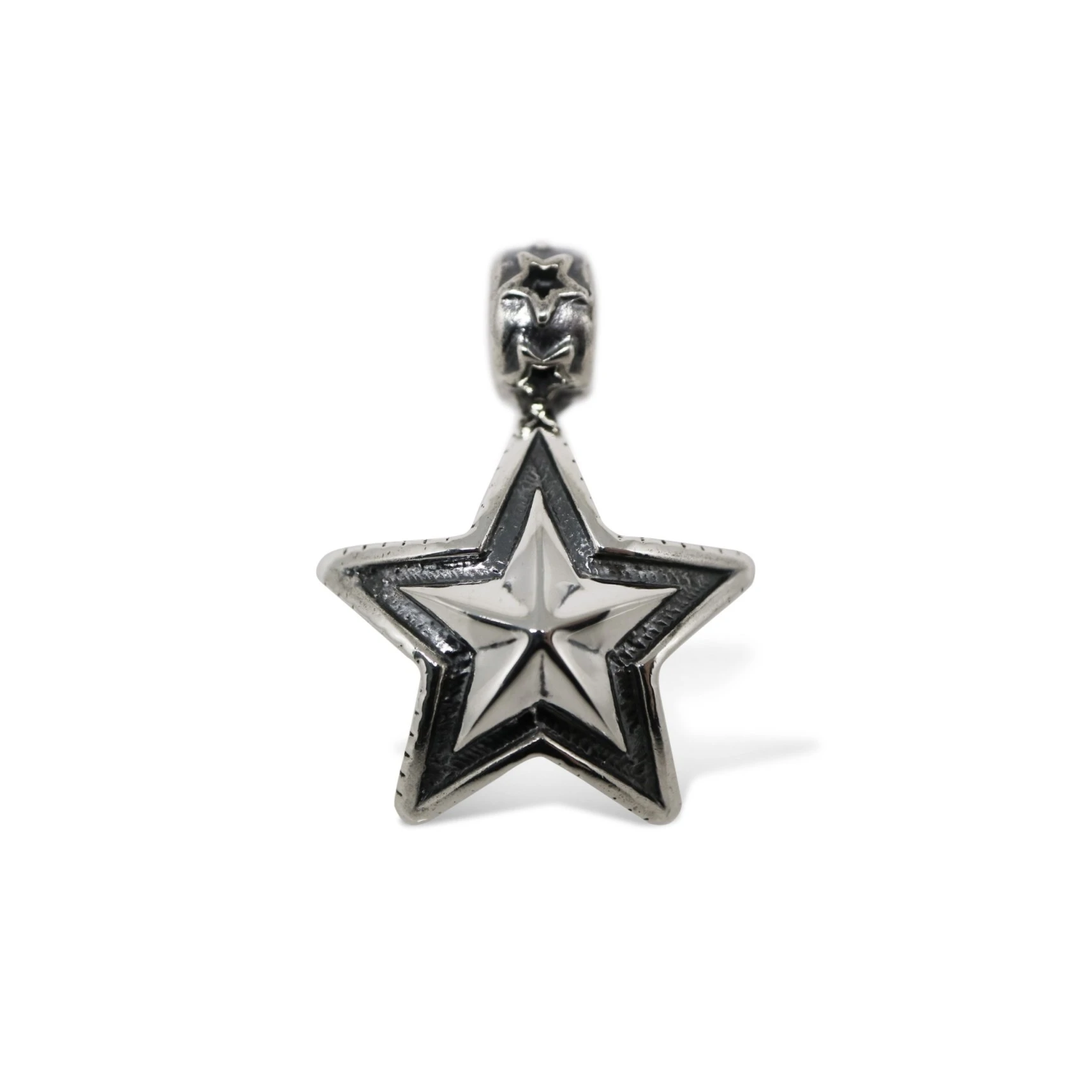 DOUBLE SIDED FACETED STAR BEAD PENDANT