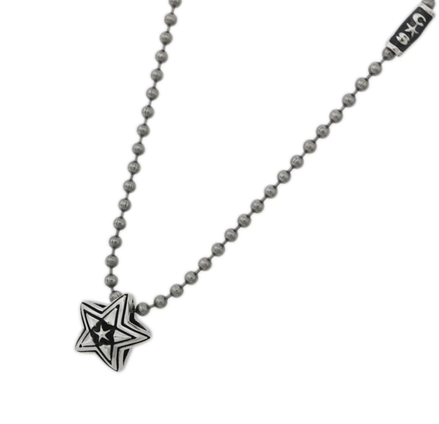 TINY DOUBLE FACE STAR IN STAR STUD PENDANT WITH CHAIN