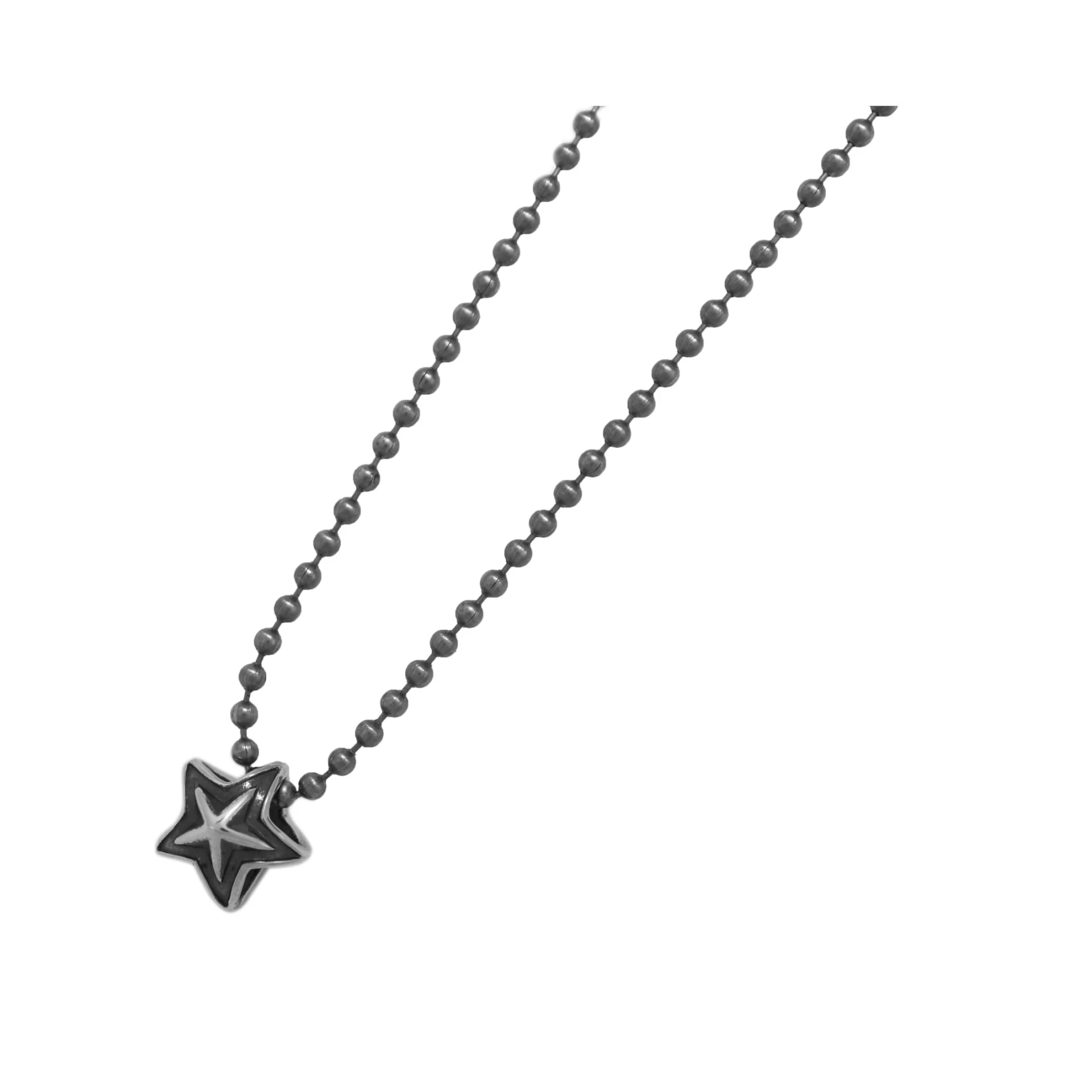 TINY DOUBLE FACE STAR PENDANT WITH CHAIN
