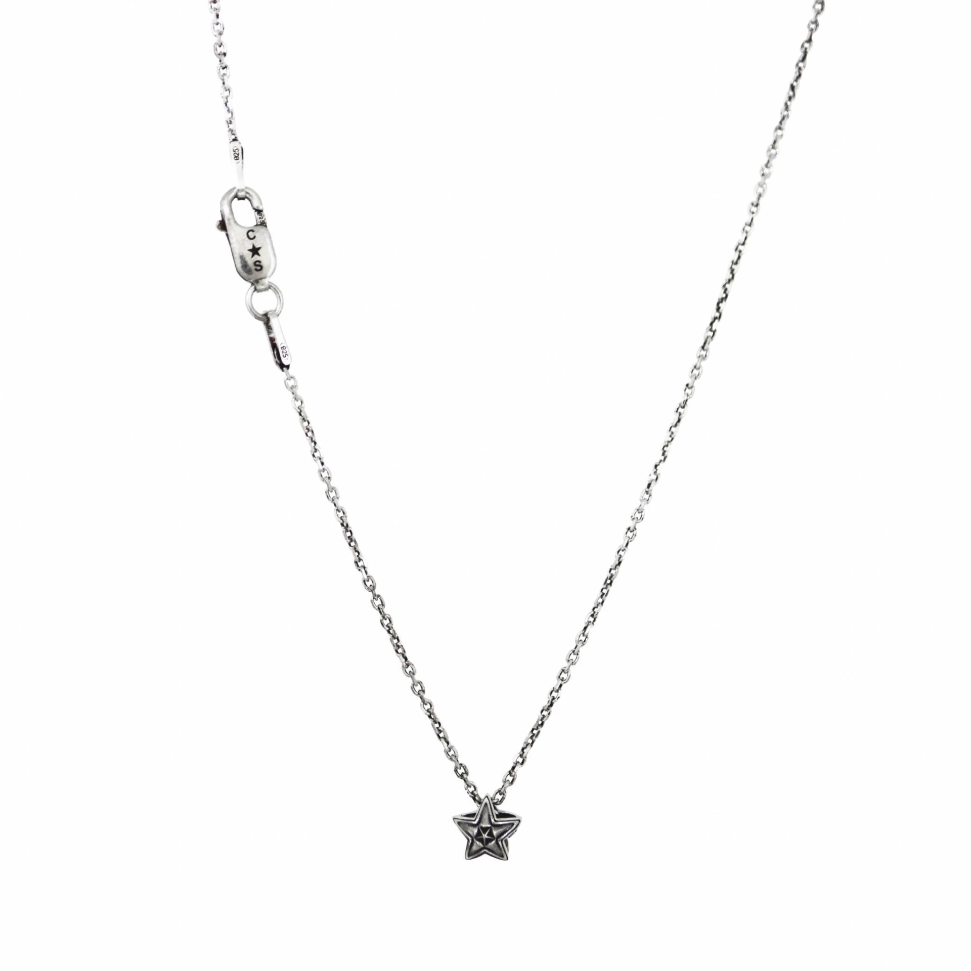 EXTRA TINY DOUBLE FACE STAR IN STAR STUD PENDANT WITH CHAIN