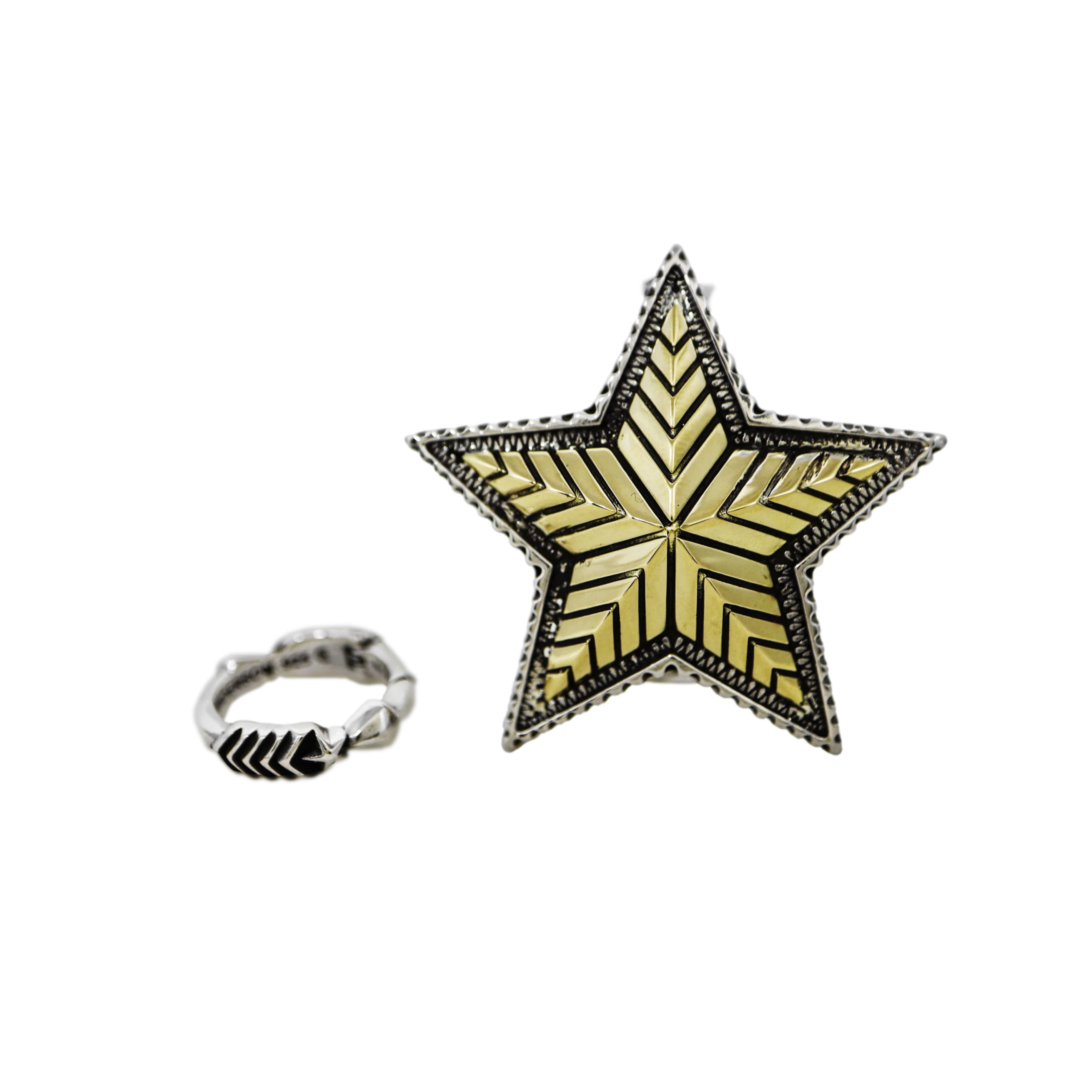 SMALL DEPP STAR PENDANT WITH ARROW SPRING 925/18K