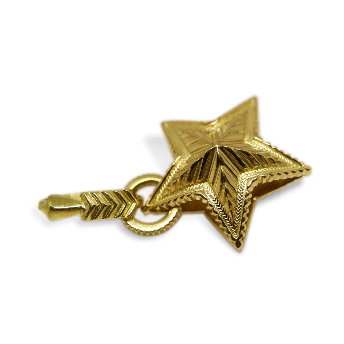 SMALL REVERSIBLE STAR W / ARROW BAIL PENDANT 18K GOLD - VIP EXCLUSIVE