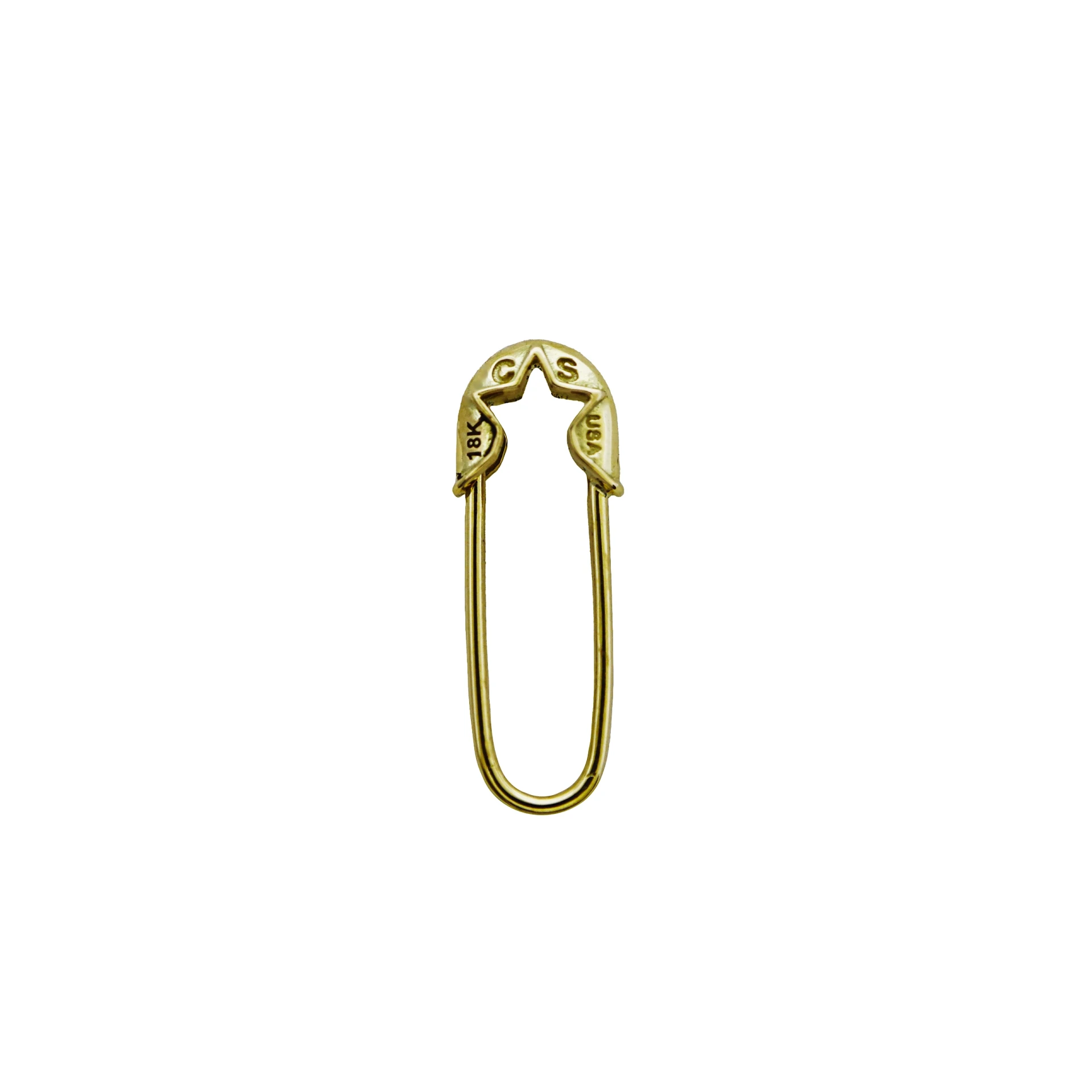 EXTRA TINY PIN-UP STAR SAFETY PIN EARRING 18K GOLD - RIGHT - VIP EXCLUSIVE