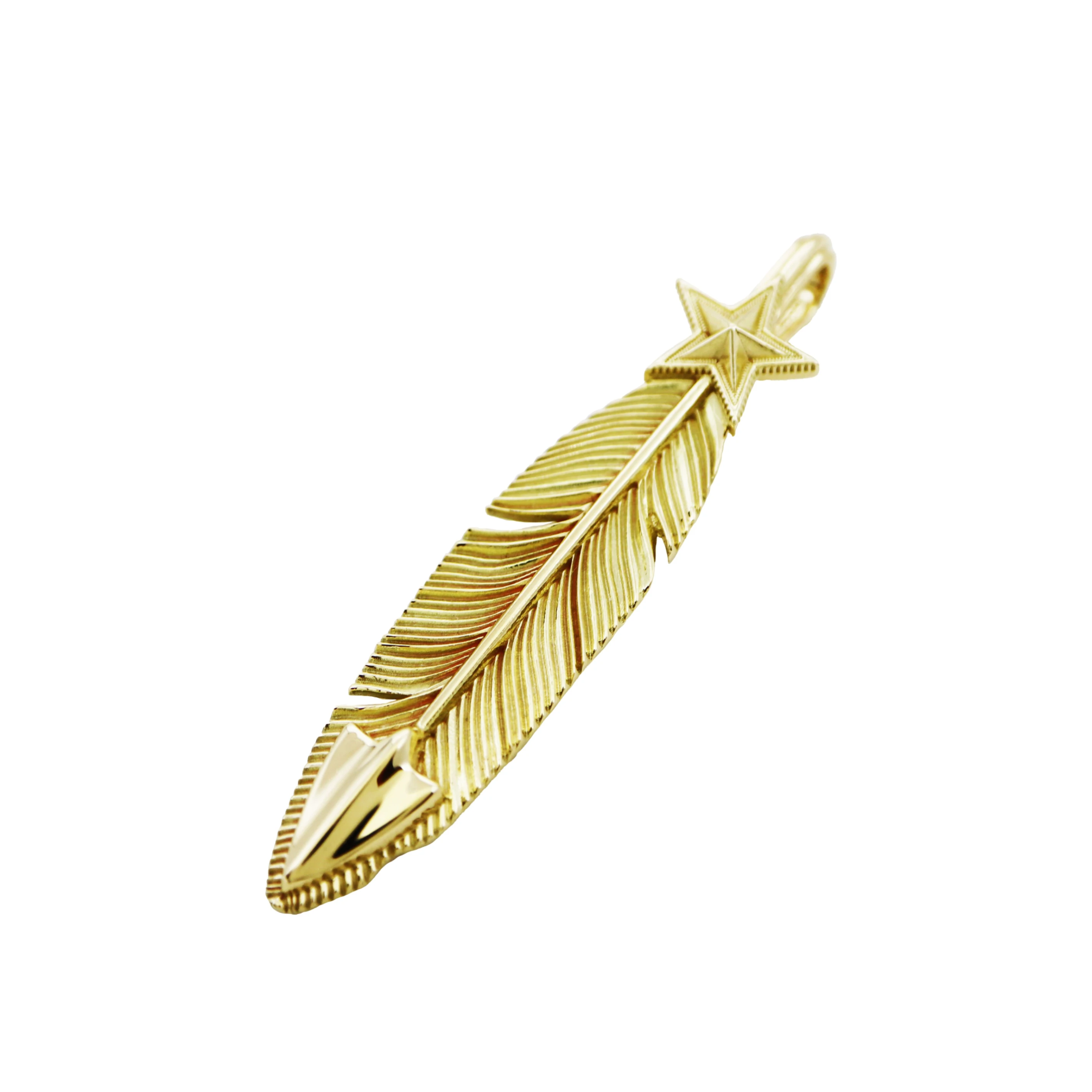 CS NAVAJO SHERIFF STAR ARROW FEATHER 18K GOLD - VIP EXCLUSIVE