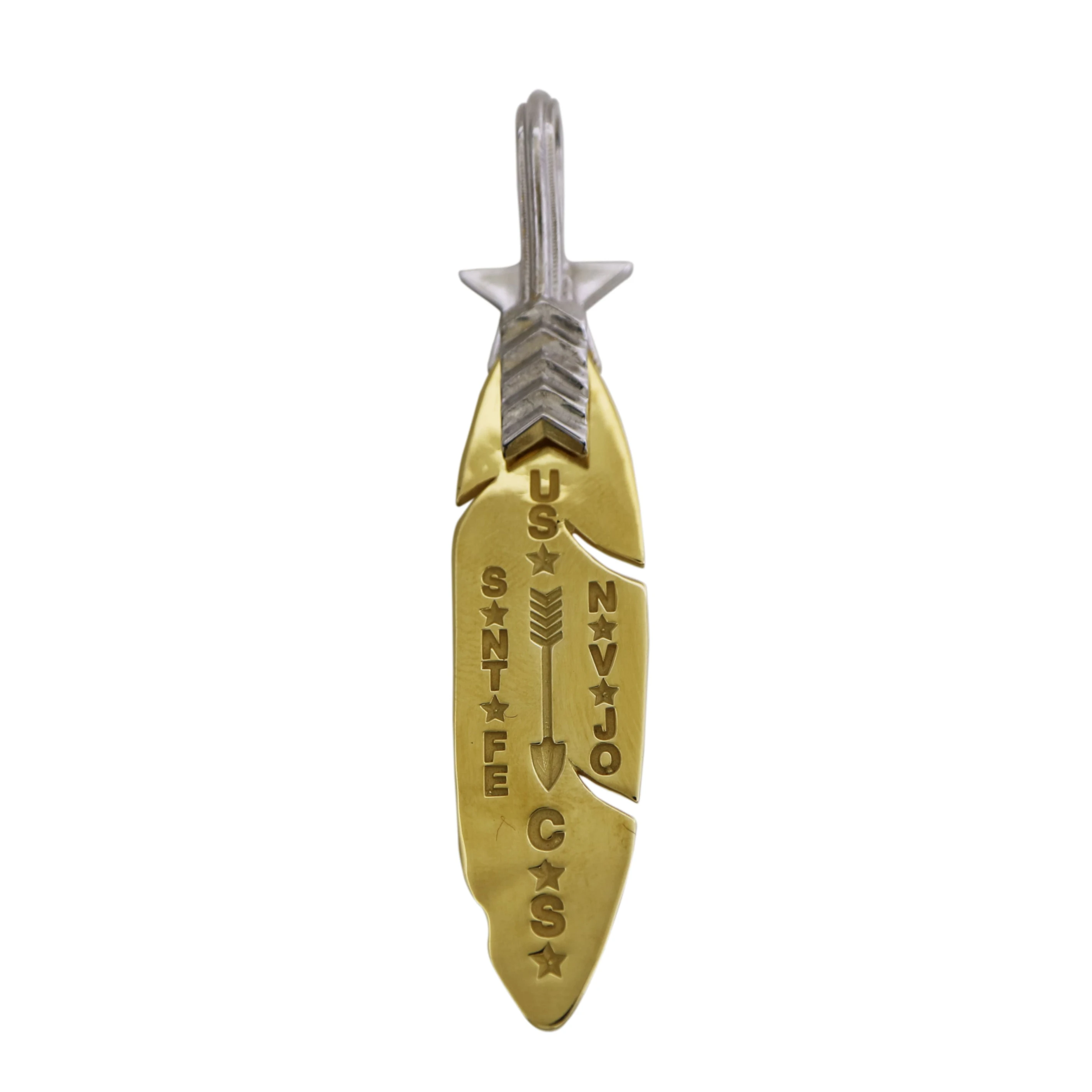 CS NAVAJO SHERIFF STAR ARROW FEATHER 18K/PLATINUM - VIP EXCLUSIVE