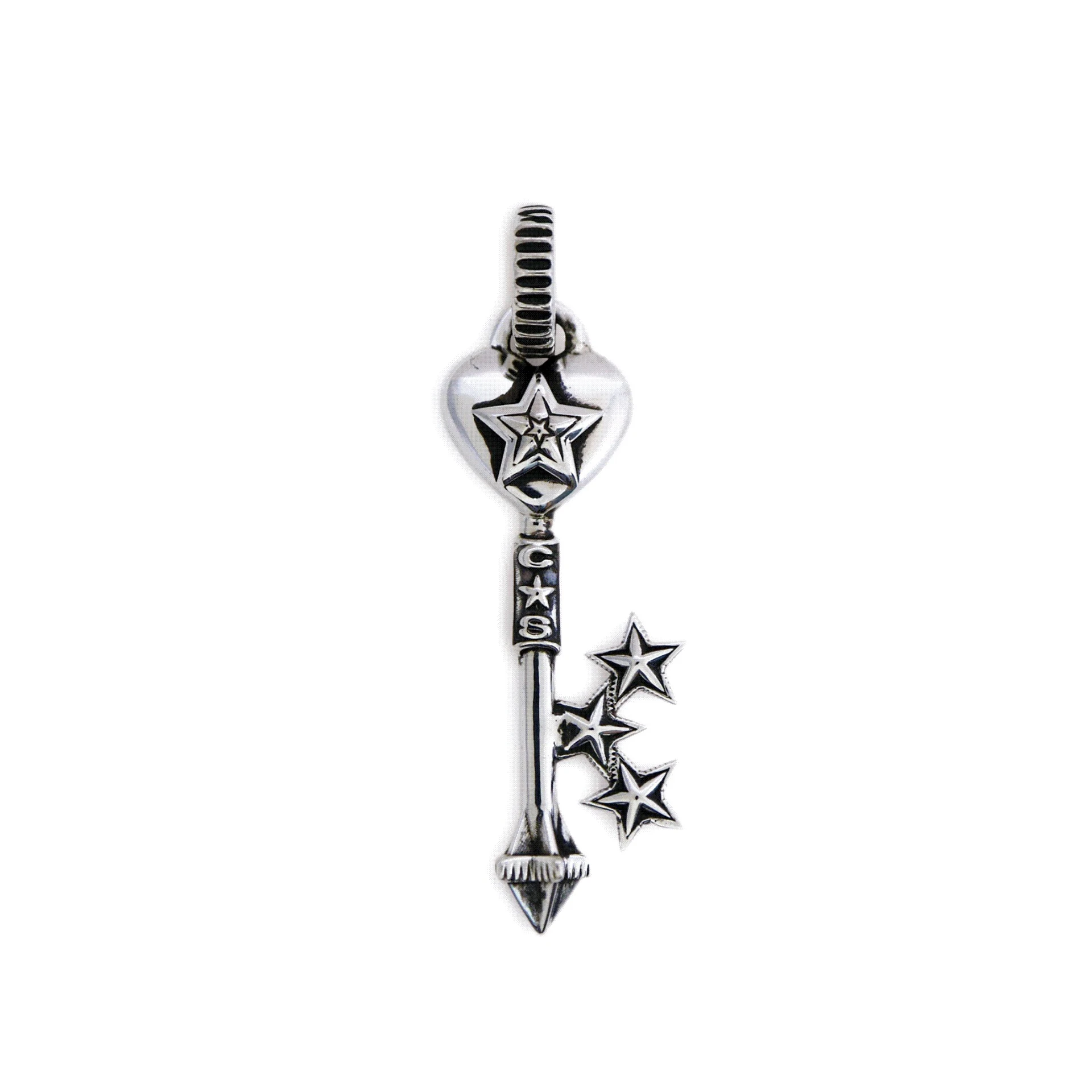 HEART W / CENTER STAR IN STAR KEY PENDANT