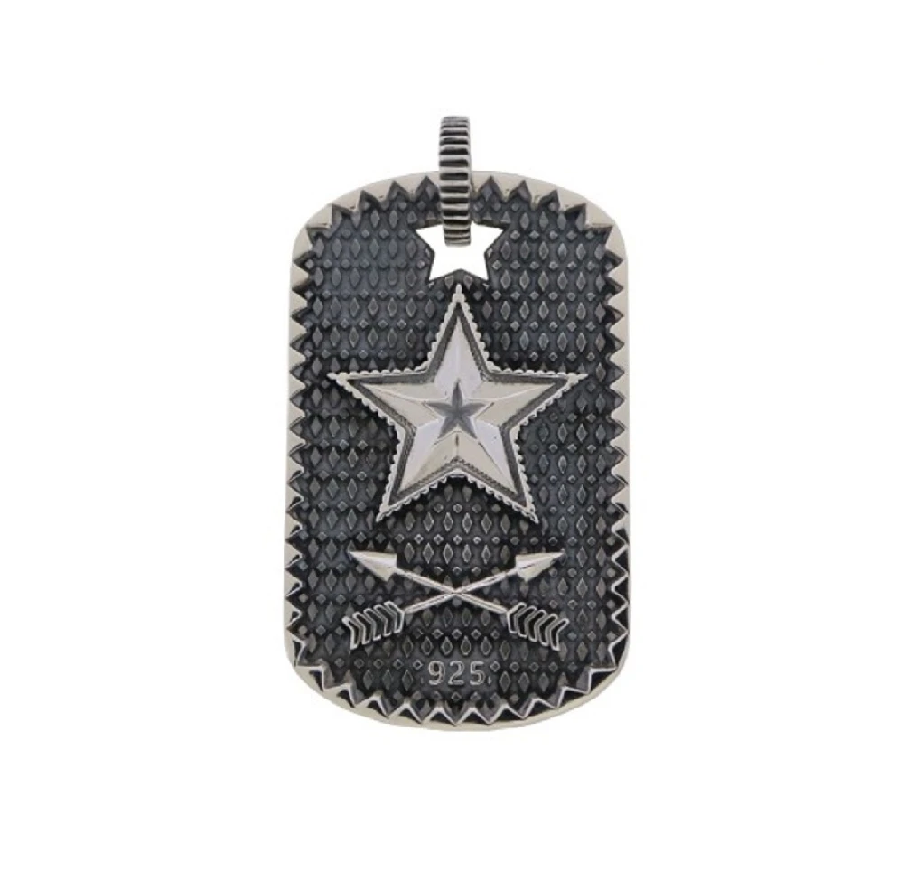 SHERIFF STAR & STAR HOLE DOG TAG WITH COIN EDGE