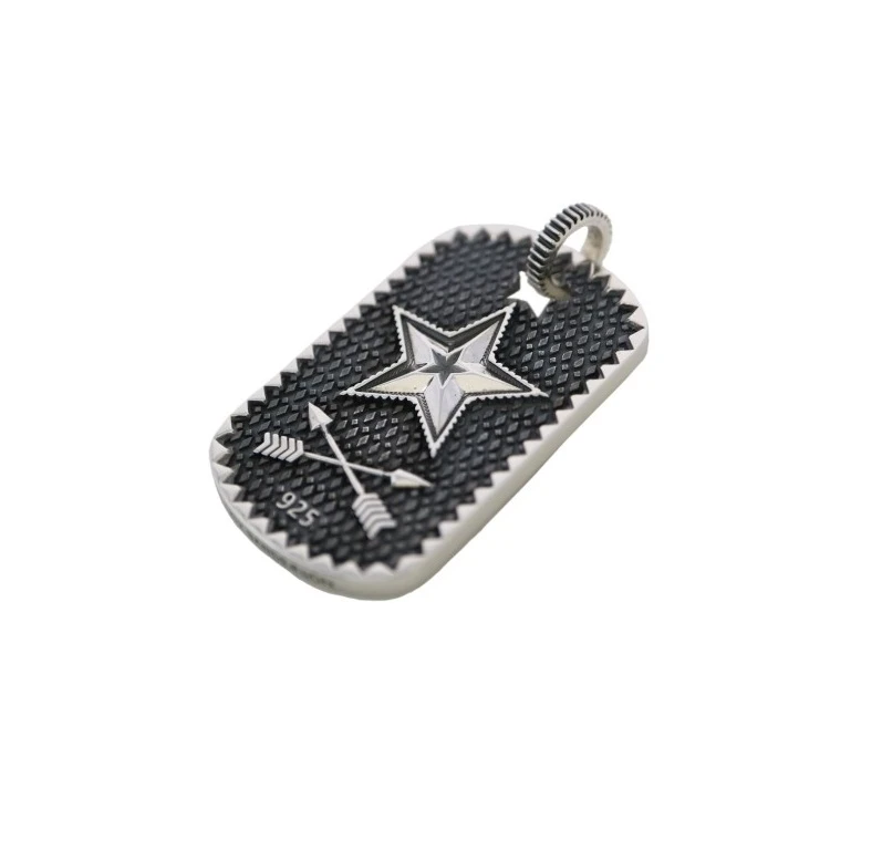 SHERIFF STAR & STAR HOLE DOG TAG WITH COIN EDGE