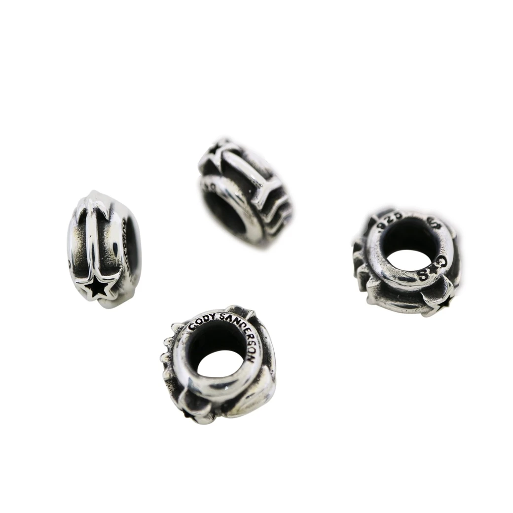 ARROW STAR HOLLOW RONDELLE BEAD - 2