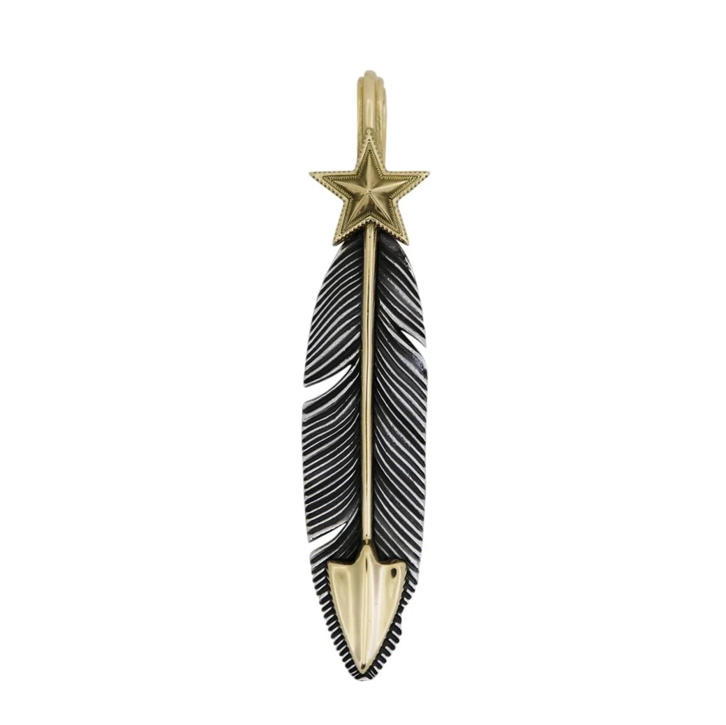 CS NAVAJO SHERIFF STAR ARROW FEATHER 925/18K