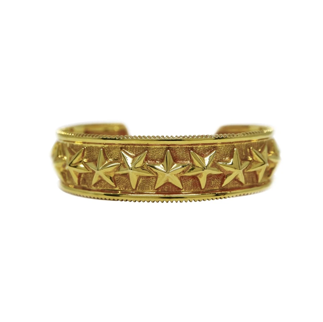 18K GOLD DOUBLE DIPPER STAR WITH FILED WIRE EDGE CUFF - VIP EXCLUSIVE