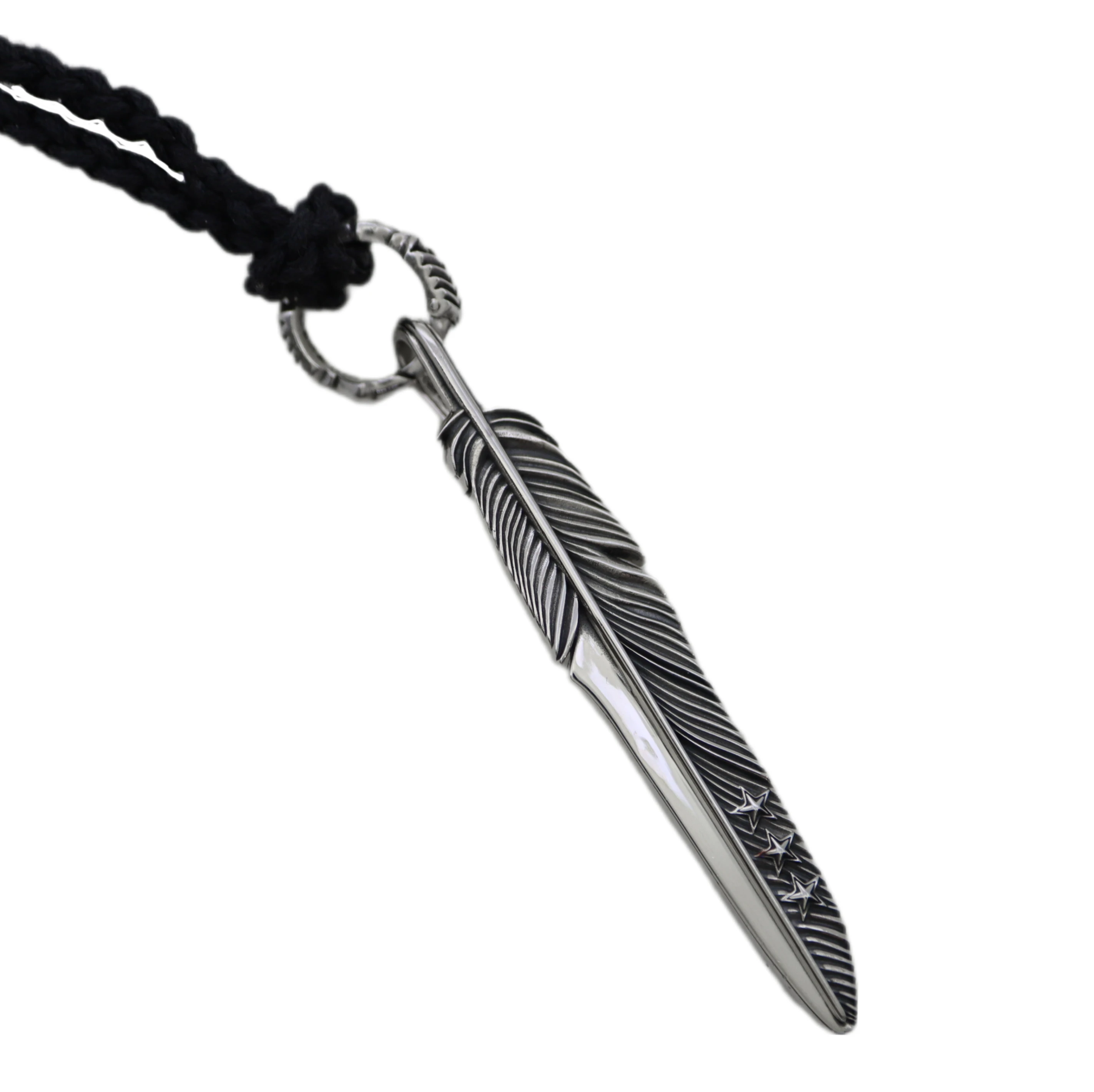 全球限量款 - CS NAVAJO TRIPLE STARS ON THE FIRST ARROW FEATHER PENDANT WITH ARROW SPRING