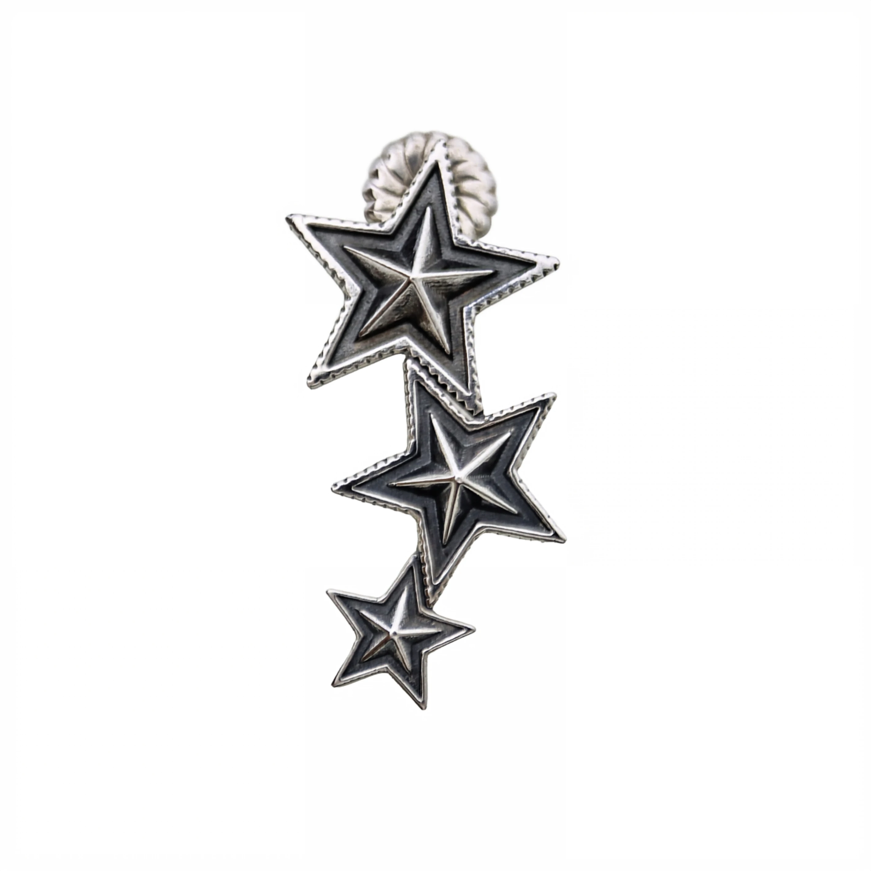 3 FACETED STAR EARRING - LEFT