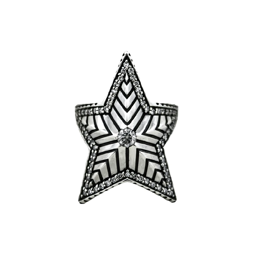 SMALL DEPP STAR RING WITH NATURAL STONES - DIAMOND