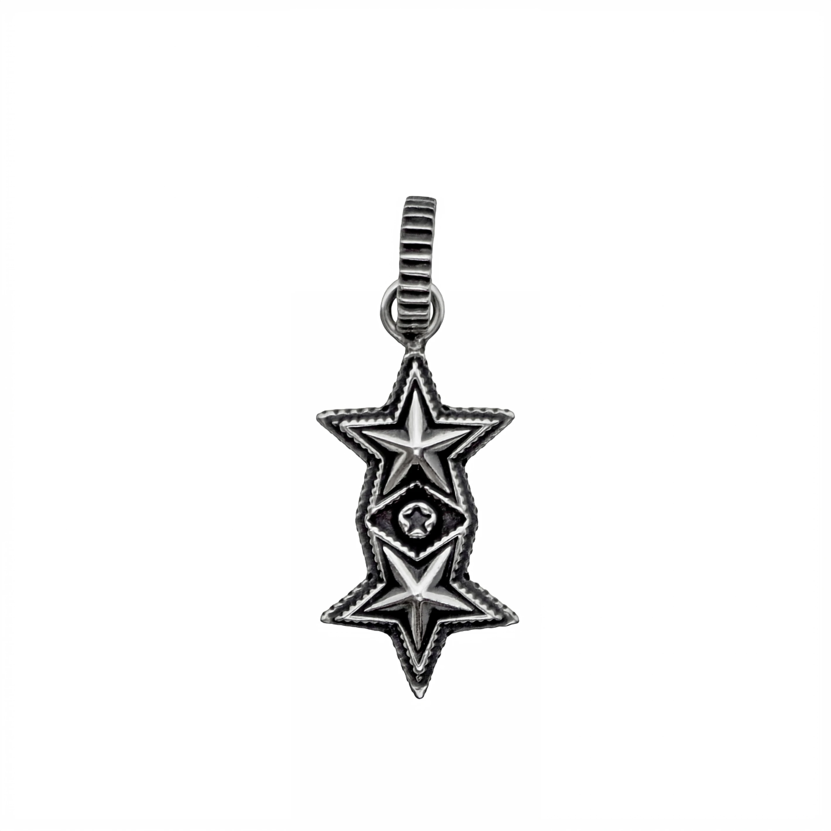 TINY DOUBLE SHERIFF STAR PENDANT