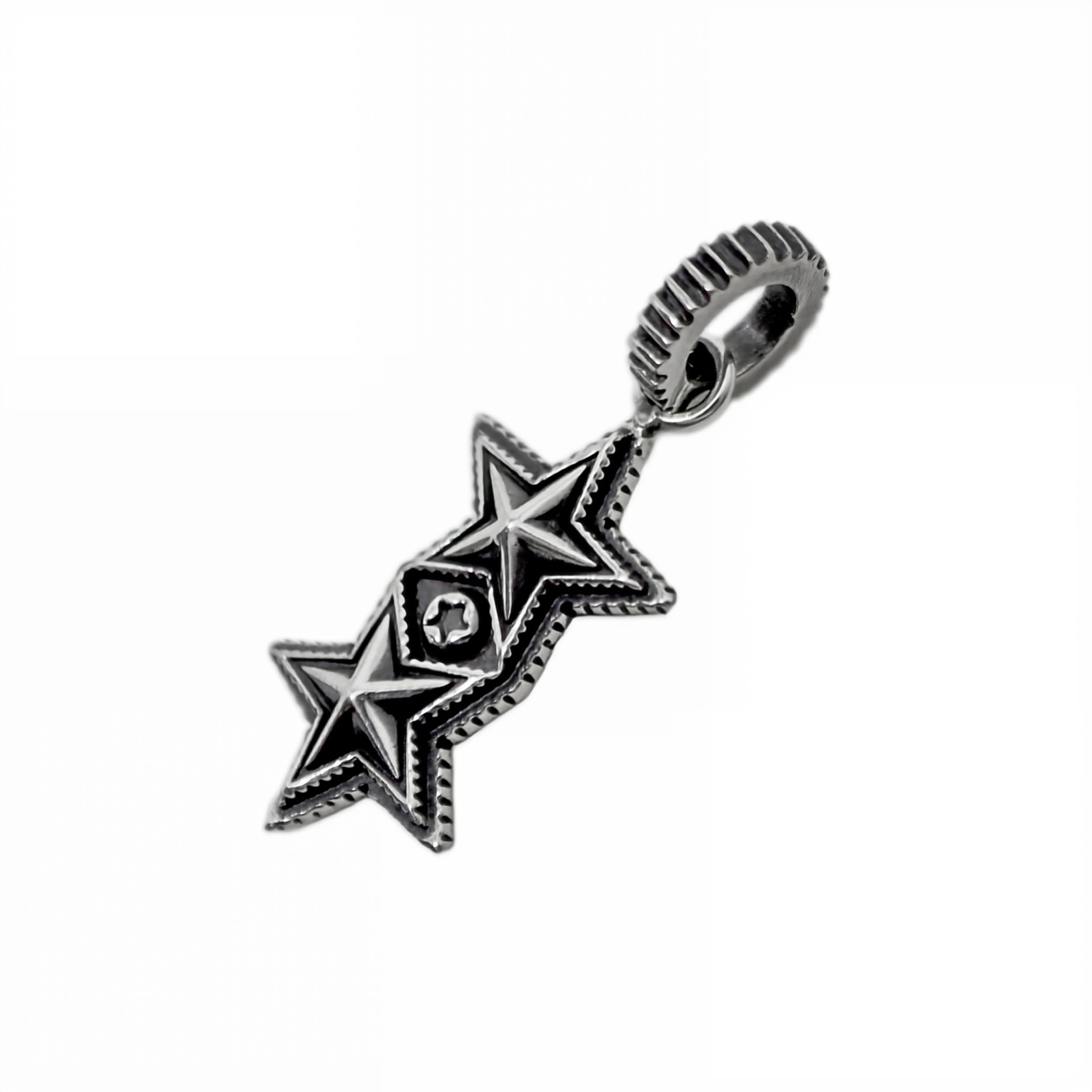 TINY DOUBLE SHERIFF STAR PENDANT