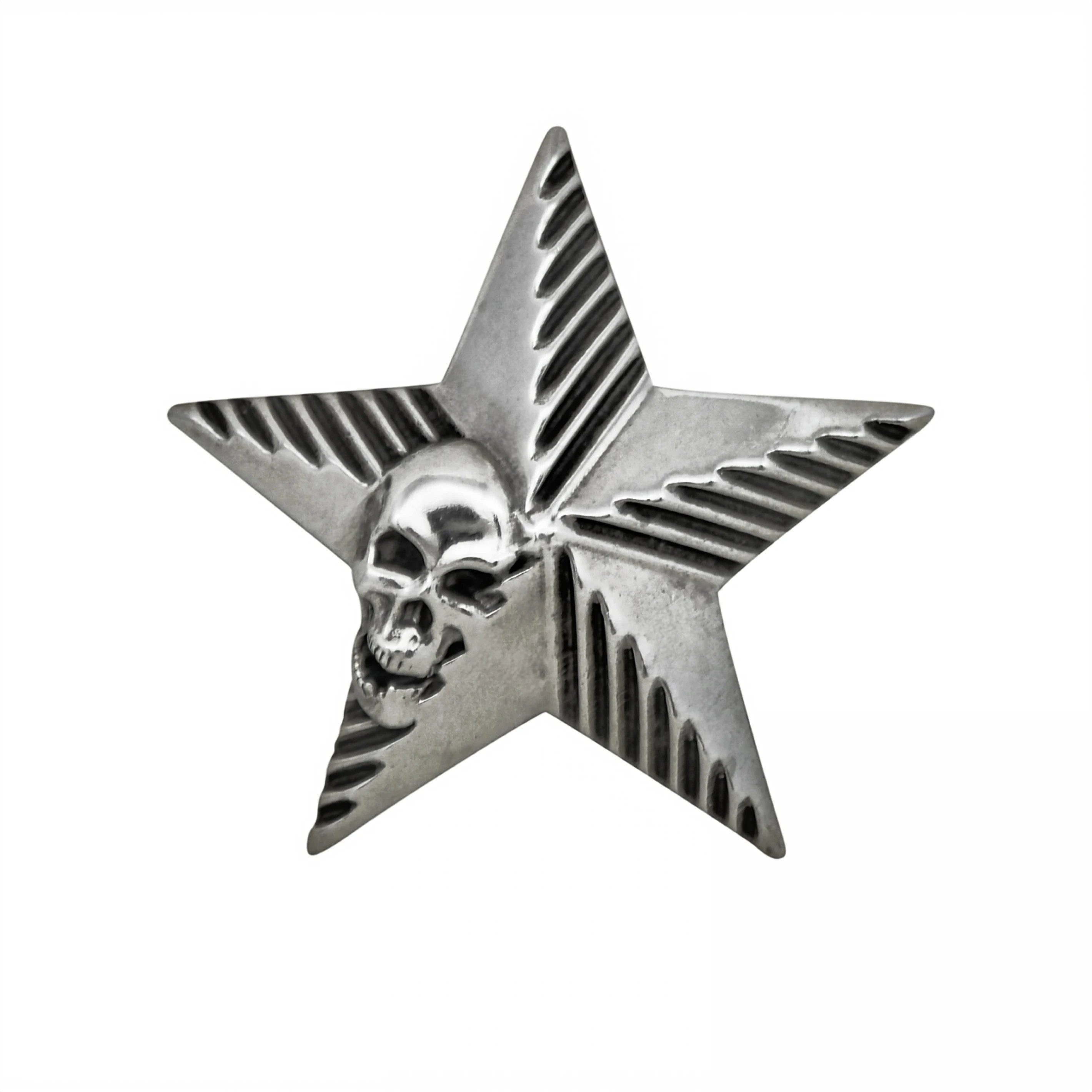 EXTRA LARGE HALF VALLEY HALF SKULL STAR PENDANT