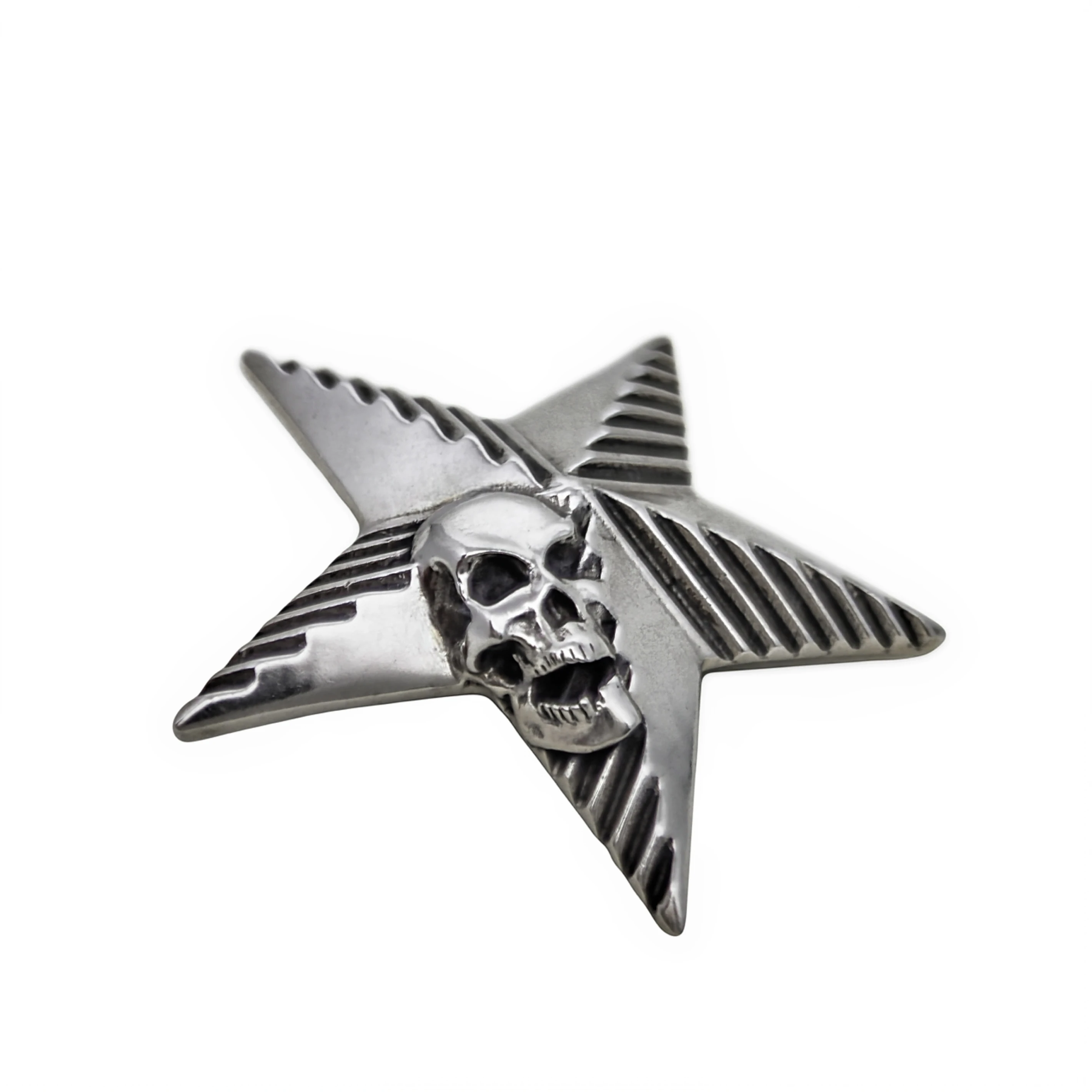 EXTRA LARGE HALF VALLEY HALF SKULL STAR PENDANT