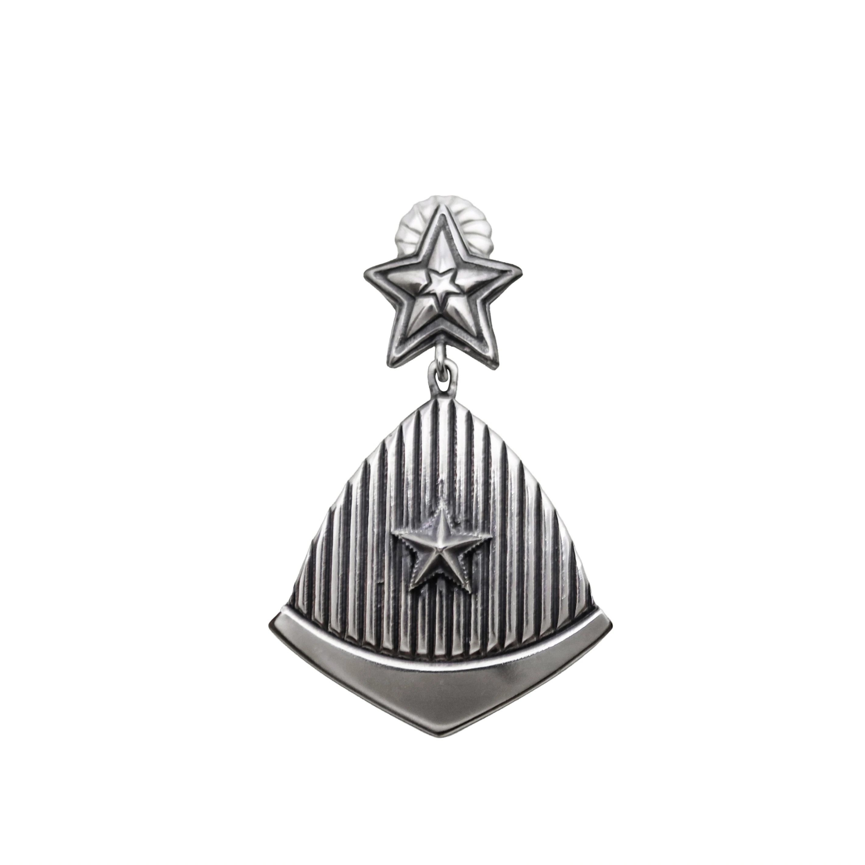 ACORN SHAPE LINES W/ CENTER SPIKE STAR EARRING