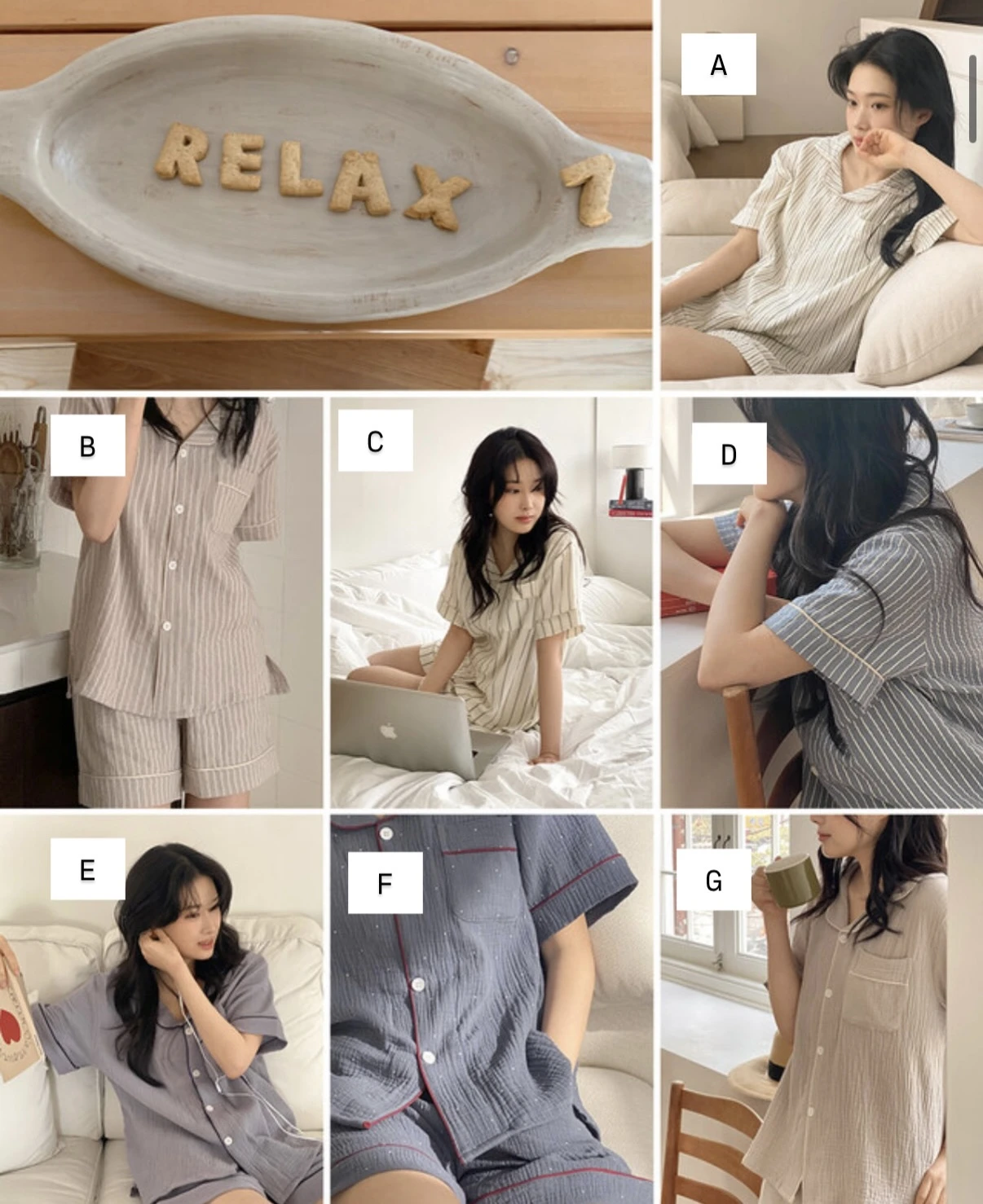 JUUNEEDU R20 relax 7Days一週簡約睡衣套裝