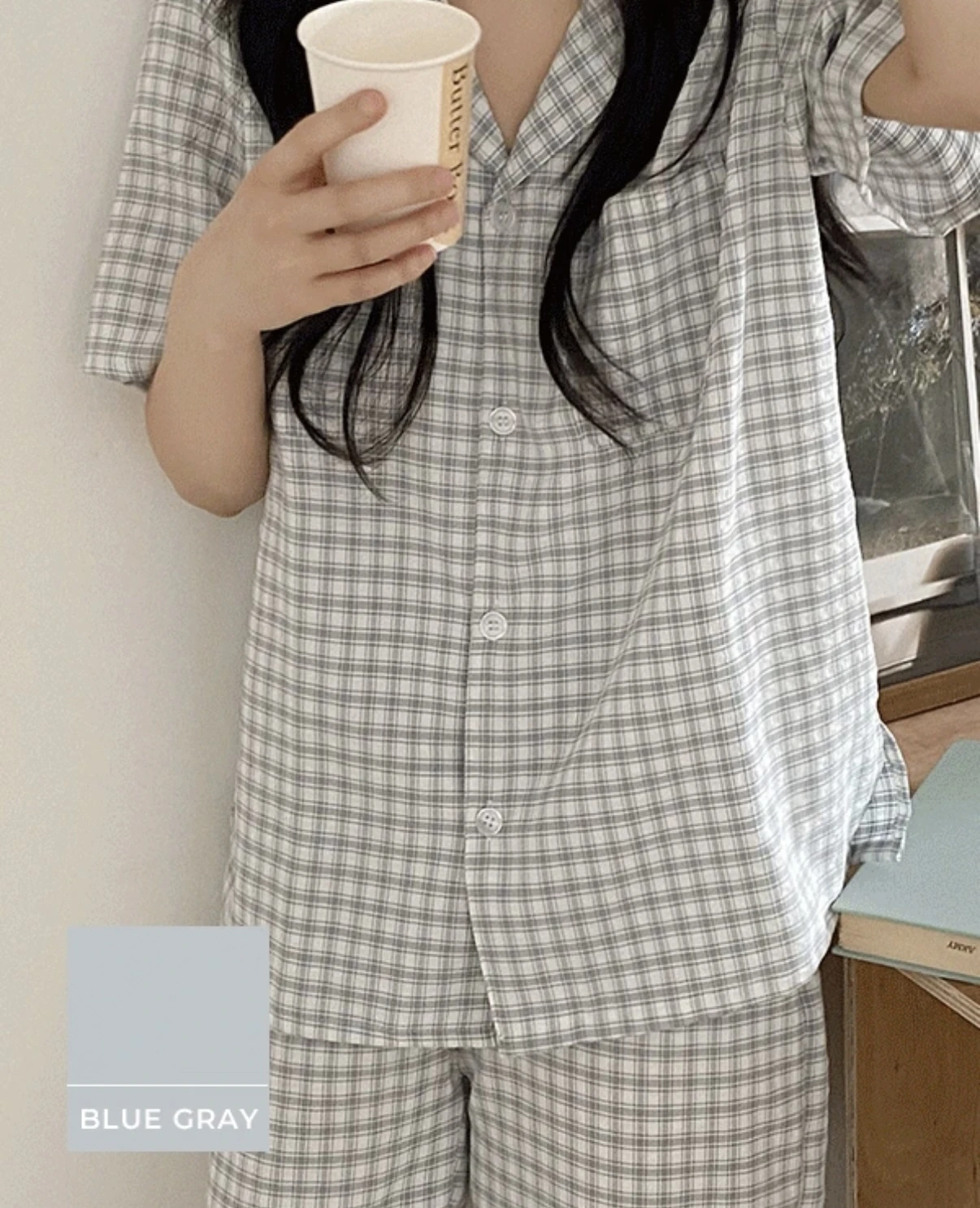JUUNEEDU R21 口袋格紋睡衣