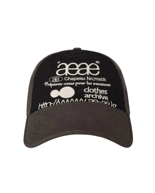 現貨Aeae WEB LOGO 5 PANNEL BALL CAP [DARK BROWN/BLACK]