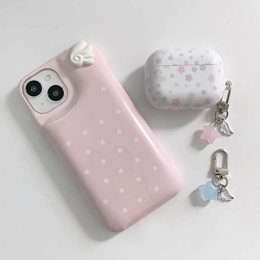 現貨 韓國LM Pink wings pastel dots case 翅膀點點手機殼 寶寶粉