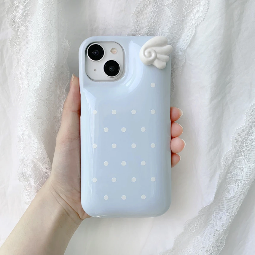 現貨 韓國LM Blue wings pastel dots case 翅膀點點手機殼 寶寶藍
