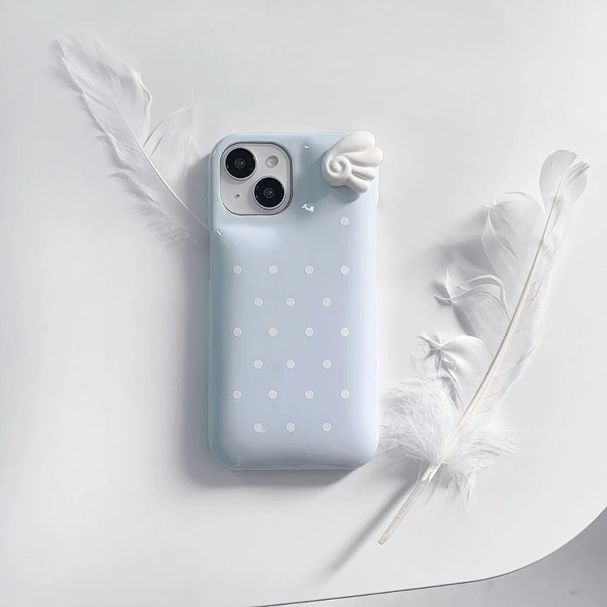 現貨 韓國LM Blue wings pastel dots case 翅膀點點手機殼 寶寶藍