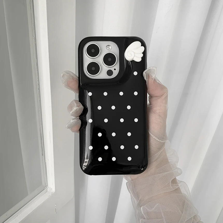 現貨 韓國LM Black wings dots case翅膀點點手機殼 黑色
