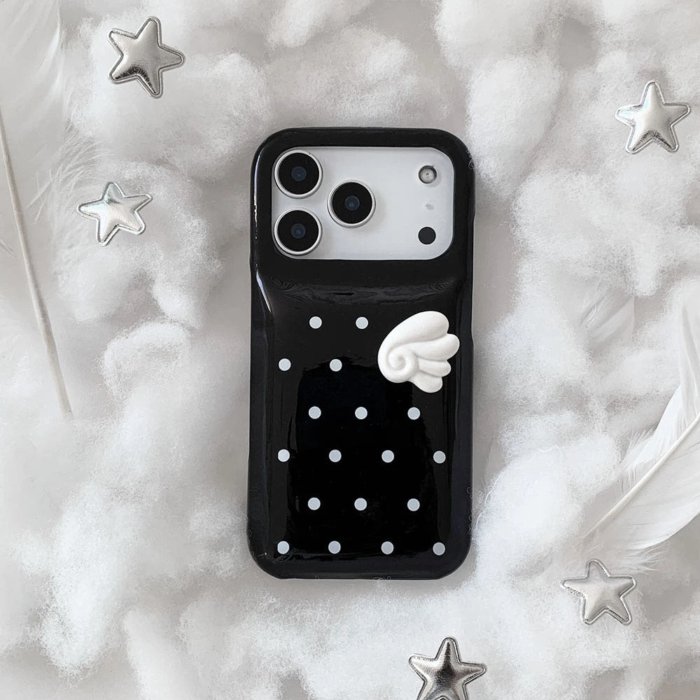 現貨 韓國LM Black wings dots case翅膀點點手機殼 黑色