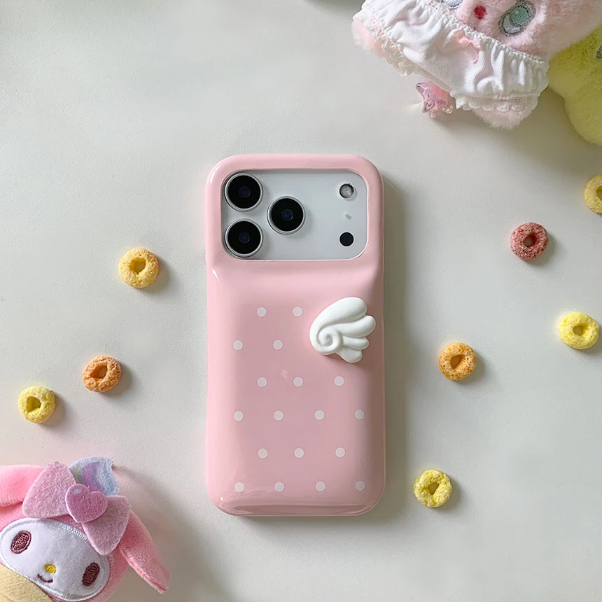 現貨 韓國LM Pink wings dots case翅膀點點手機殼 粉色