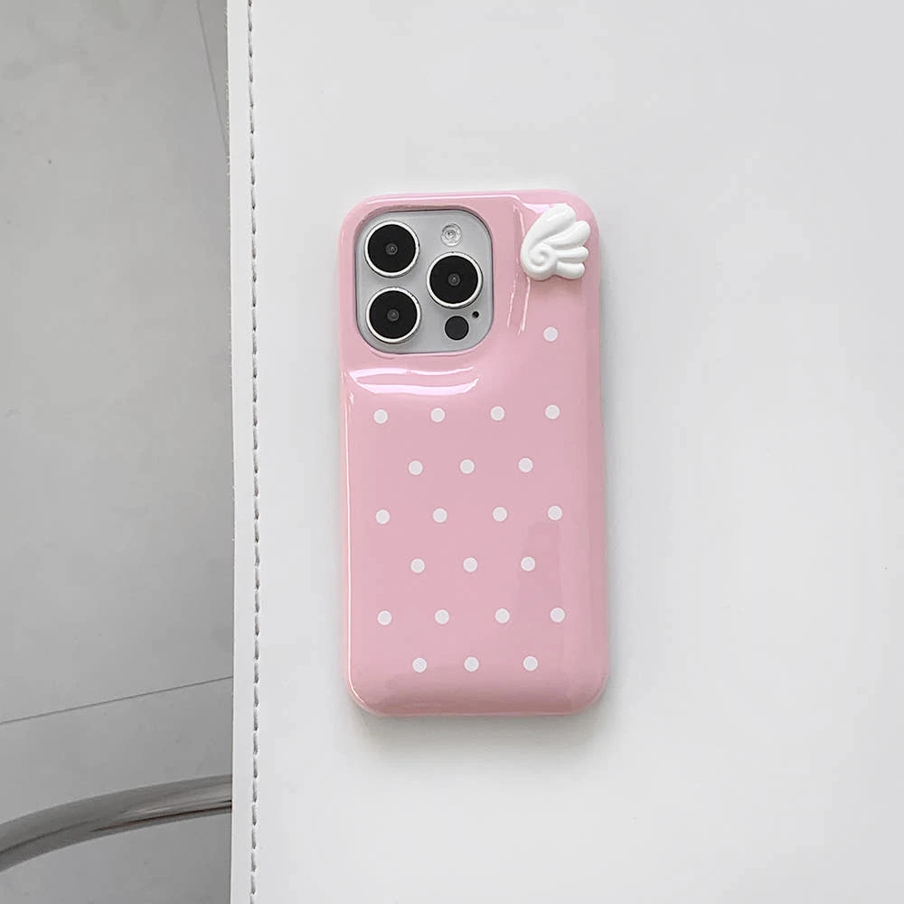 現貨 韓國LM Pink wings dots case翅膀點點手機殼 粉色