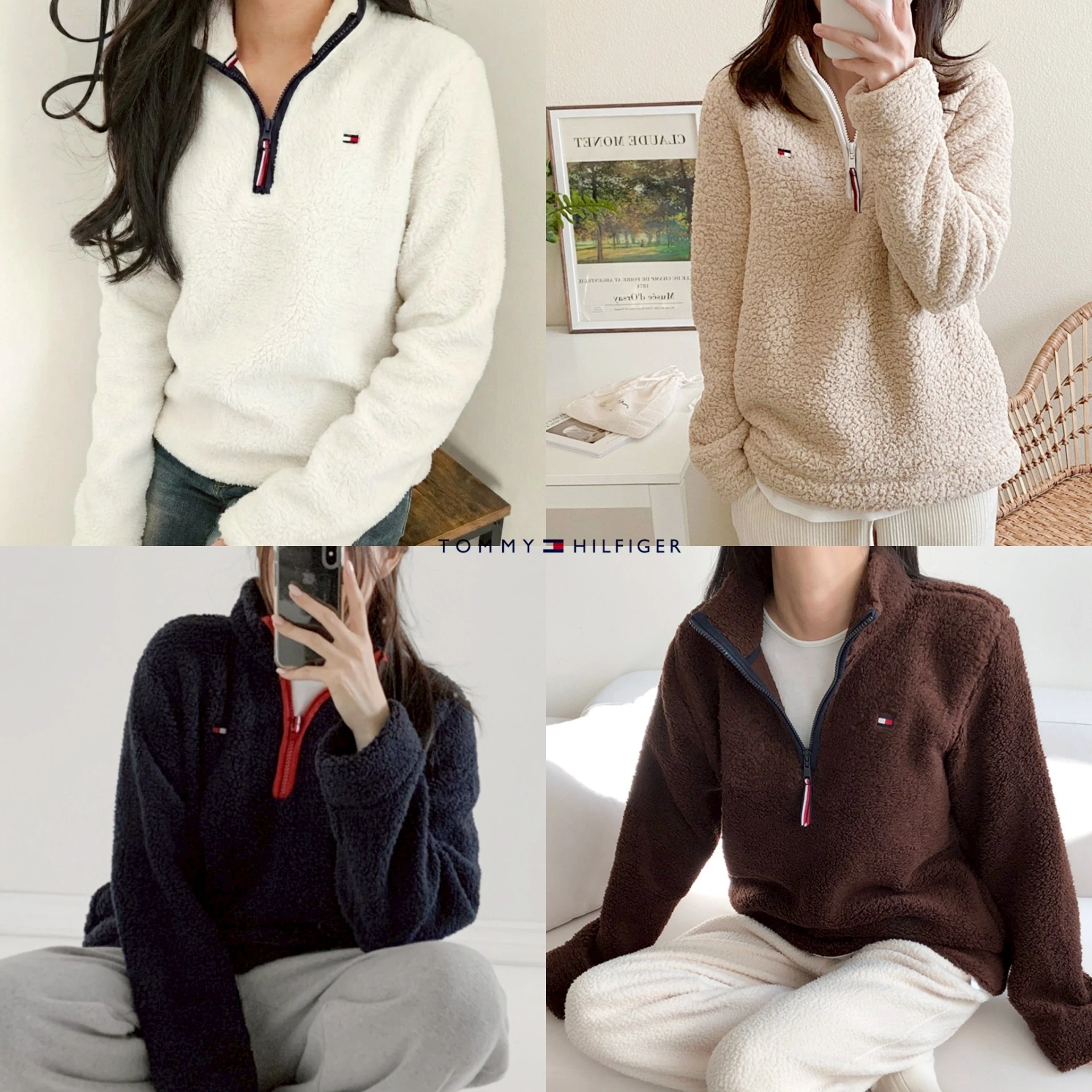 現貨🇺🇸Tommy hilfiger 羊羔毛搖粒半拉鍊立領上衣