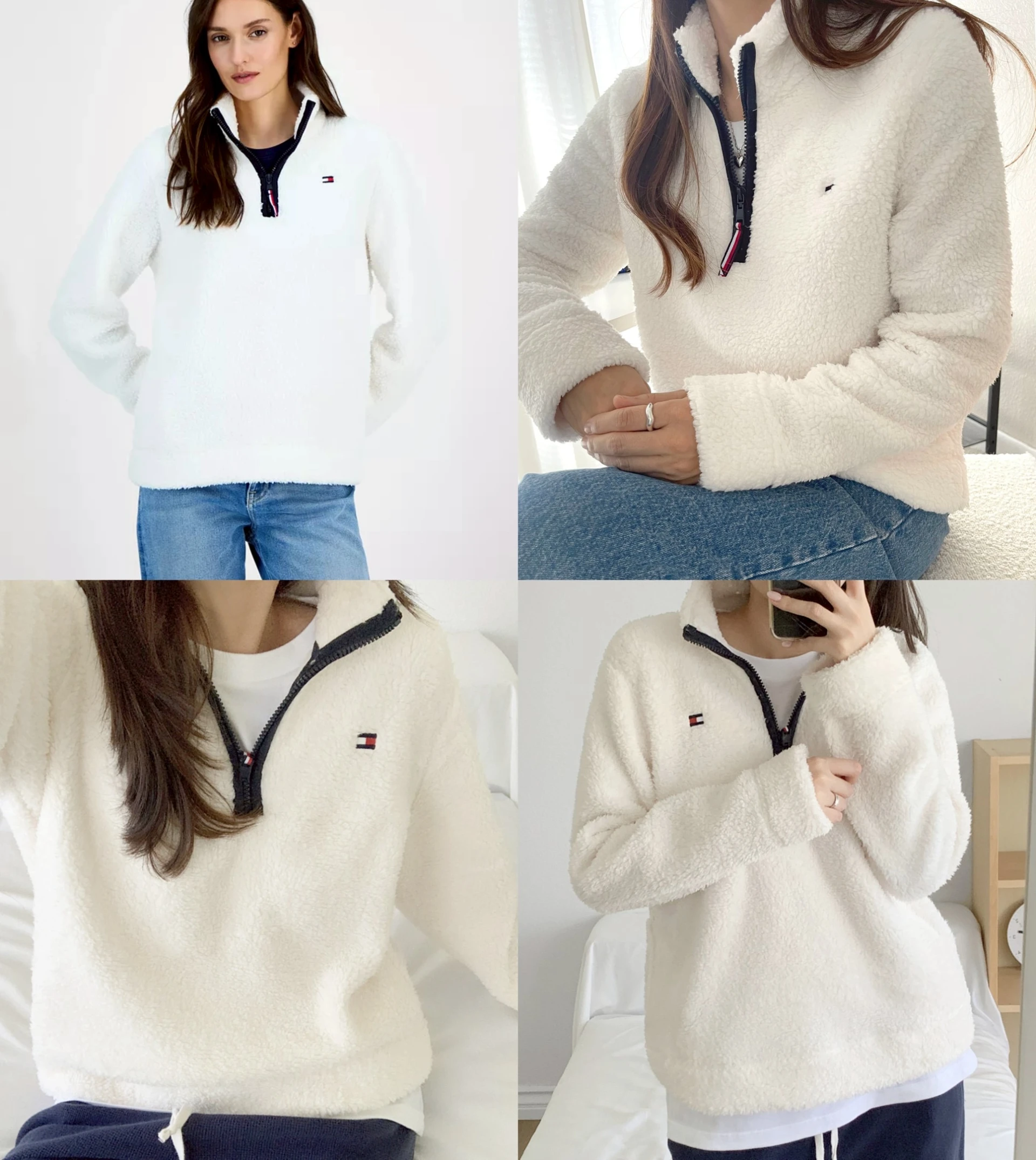 現貨🇺🇸Tommy hilfiger 羊羔毛搖粒半拉鍊立領上衣