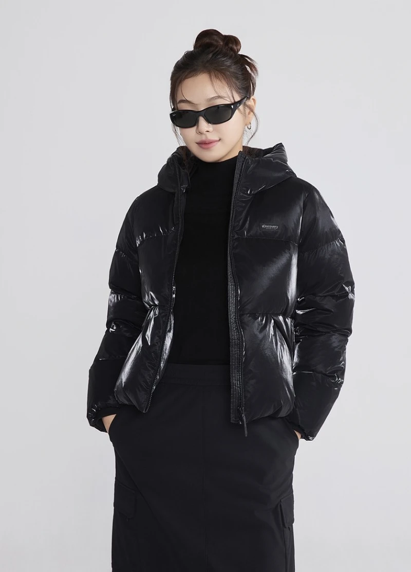 Discovery 女款微光澤鴨絨連帽外套