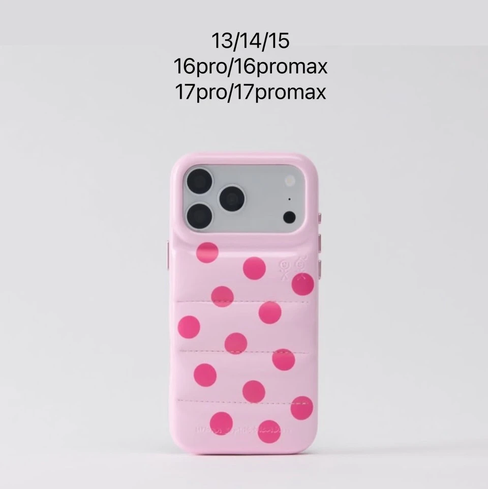 Urban sophistication The Puffer Case - Chunky Polka in PinK
