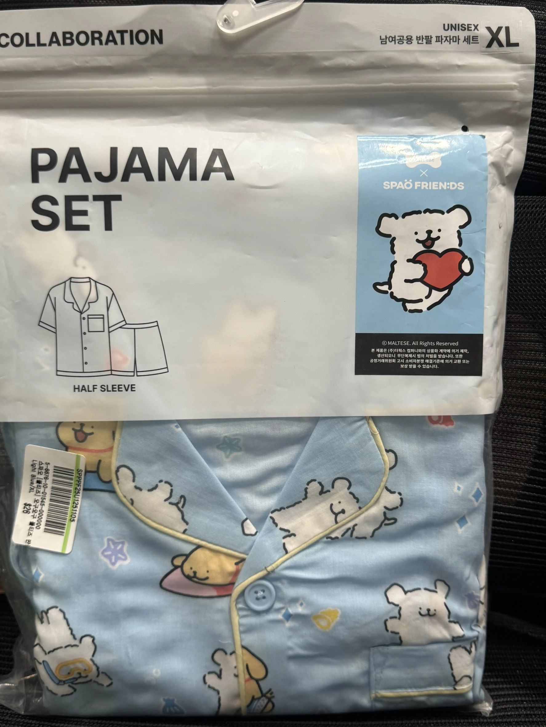 現貨 SPAO情侶卡通睡衣 短袖短褲組