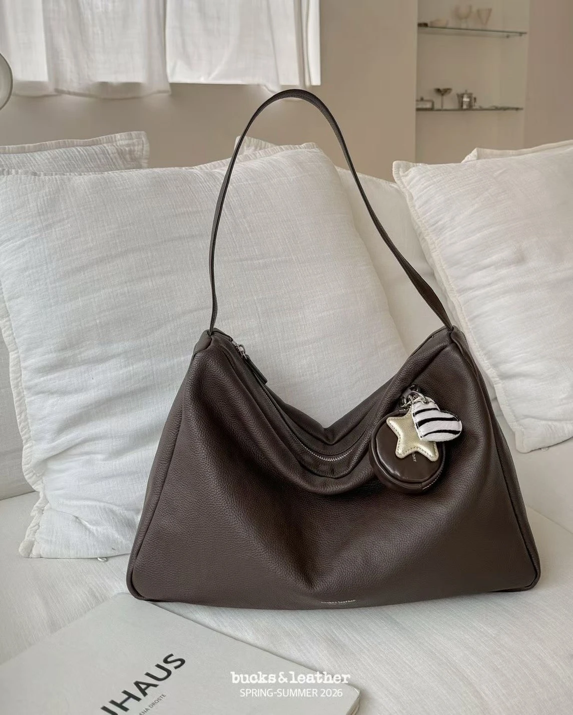 bucks & leather 復古大容量牛皮行李包(大號）