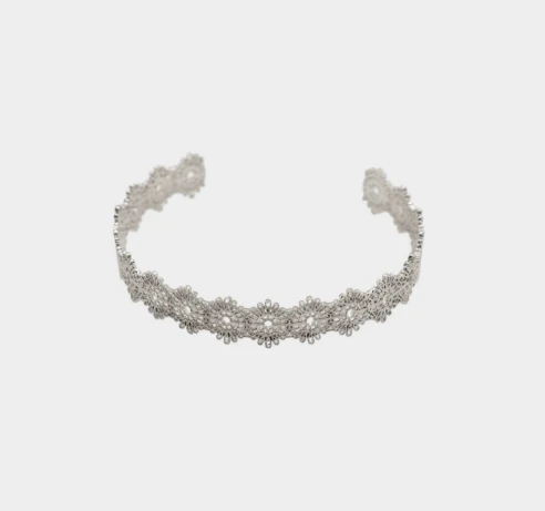 Grumpy Stuff Lace Flower Cuff Bangle