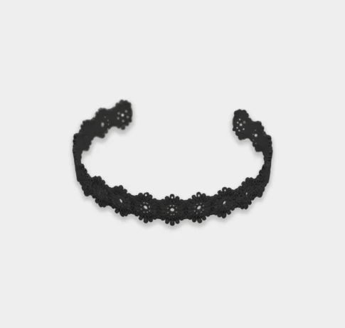 Grumpy Stuff Lace Flower Cuff Bangle