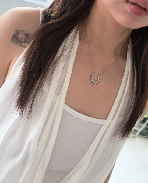 Grumpy Stuff Solar Crescent Necklace