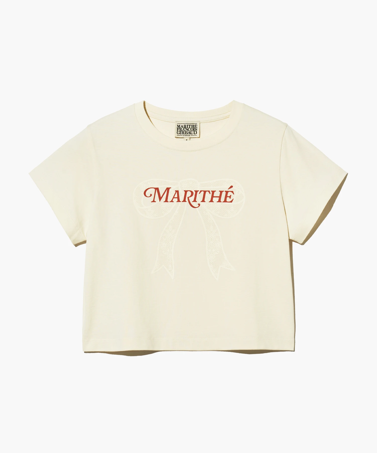 現貨 marithe印花短版T 象牙白＿S